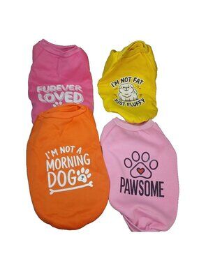 4 SMALL Dog Sweatshirts Unbranded Pink Yellow Orange Medium NEW No Tags